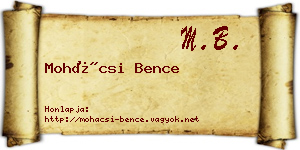 Mohácsi Bence névjegykártya