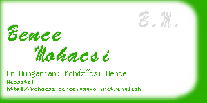 bence mohacsi business card